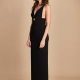 maxidress con spalline sottili incrociate MILLY BLACK solace 
