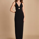 maxidress con spalline sottili incrociate MILLY BLACK solace 