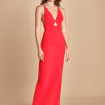 maxidress con spalline sottili incrociate MILLY RED solace 