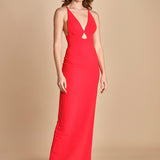 maxidress con spalline sottili incrociate MILLY RED solace 
