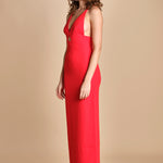 maxidress con spalline sottili incrociate MILLY RED solace 
