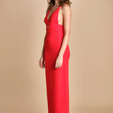maxidress con spalline sottili incrociate MILLY RED solace 