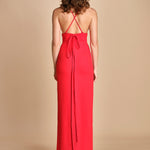 maxidress con spalline sottili incrociate MILLY RED solace 