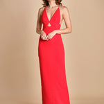 maxidress con spalline sottili incrociate MILLY RED solace 