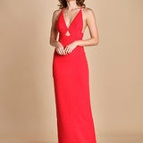 maxidress con spalline sottili incrociate MILLY RED solace 