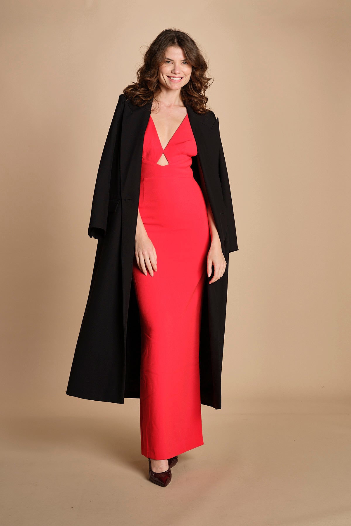 maxidress con spalline sottili incrociate MILLY RED solace 