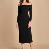 tubino manica lunga con spalle scoperte YUNI BLACK solace 