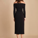 tubino manica lunga con spalle scoperte YUNI BLACK solace 