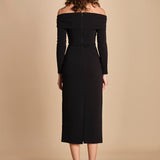 tubino manica lunga con spalle scoperte YUNI BLACK solace 