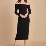 tubino manica lunga con spalle scoperte YUNI BLACK solace 