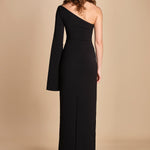maxidress monospalla con manica a campana ALINA BLACK solace 