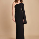 maxidress monospalla con manica a campana ALINA BLACK solace 