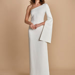 maxidress monospalla con manica a campana ALINA WHITE solace 