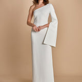 maxidress monospalla con manica a campana ALINA WHITE solace 