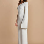 maxidress monospalla con manica a campana ALINA WHITE solace 