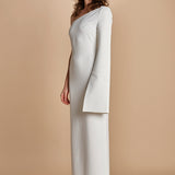 maxidress monospalla con manica a campana ALINA WHITE solace 