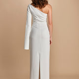 maxidress monospalla con manica a campana ALINA WHITE solace 