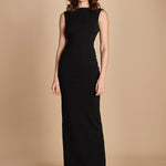 maxidress con scollo a barca e schiena nuda IMOGEN BLACK solace 