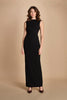 maxidress con scollo a barca e schiena nuda