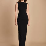 maxidress con scollo a barca e schiena nuda IMOGEN BLACK solace 