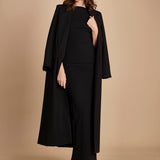 maxidress con scollo a barca e schiena nuda IMOGEN BLACK solace 