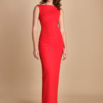 maxidress con scollo a barca e schiena nuda IMOGEN RED solace 