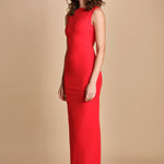 maxidress con scollo a barca e schiena nuda IMOGEN RED solace 