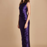maxidress in taffetà KIRA RAISIN solace 