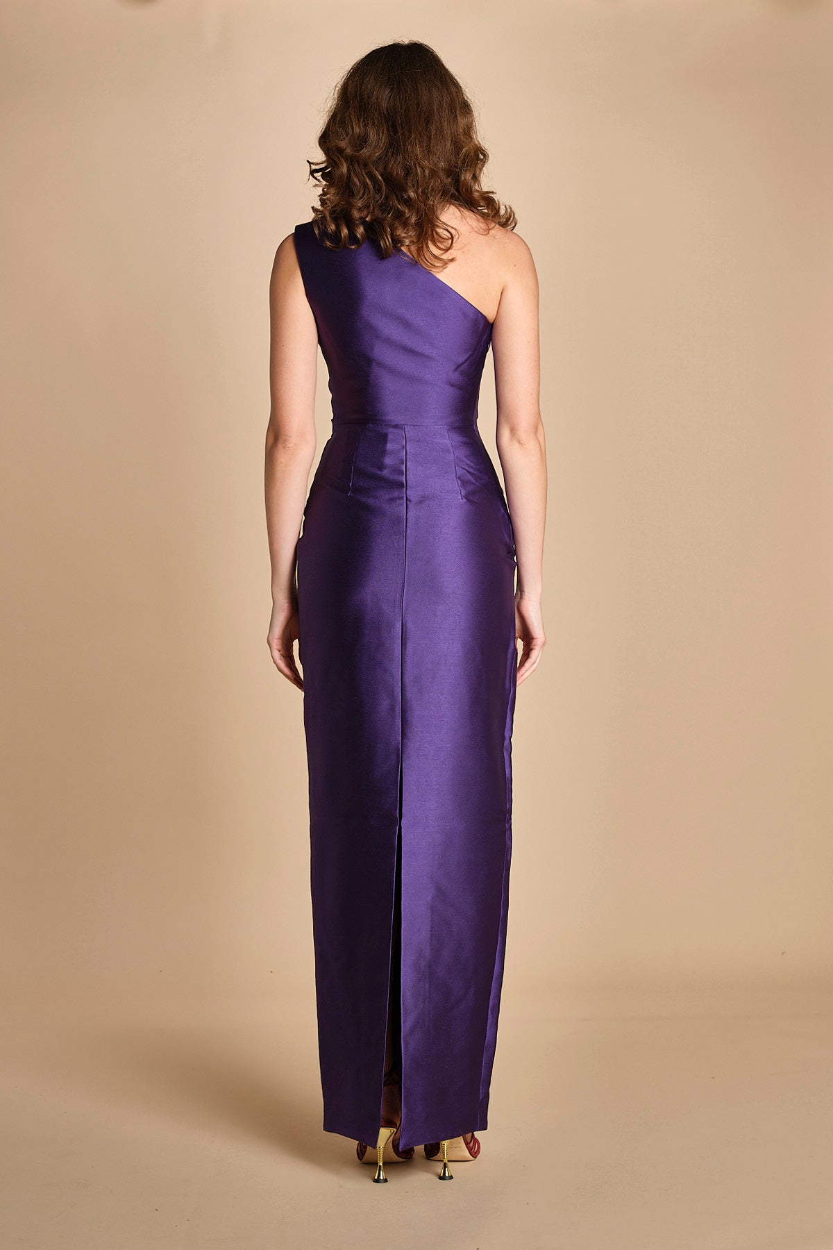 maxidress in taffetà KIRA RAISIN solace 