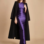 maxidress in taffetà KIRA RAISIN solace 