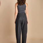 pantalone in tela con 2 pinces ACUNA SNW SLATE MELANGE studio nicholson 