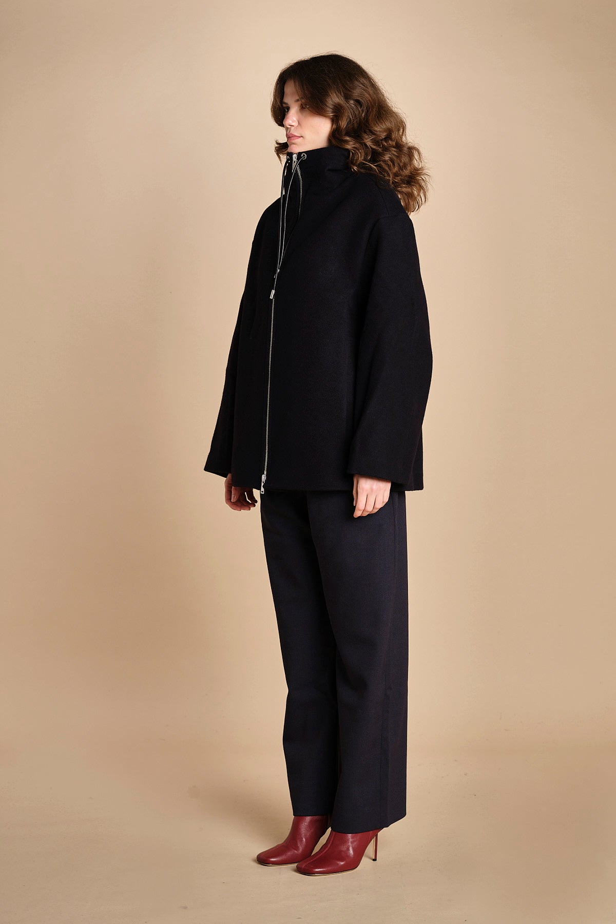 giaccone con zip e cappuccio ETNA 1673 DARK NAVY studio nicholson 