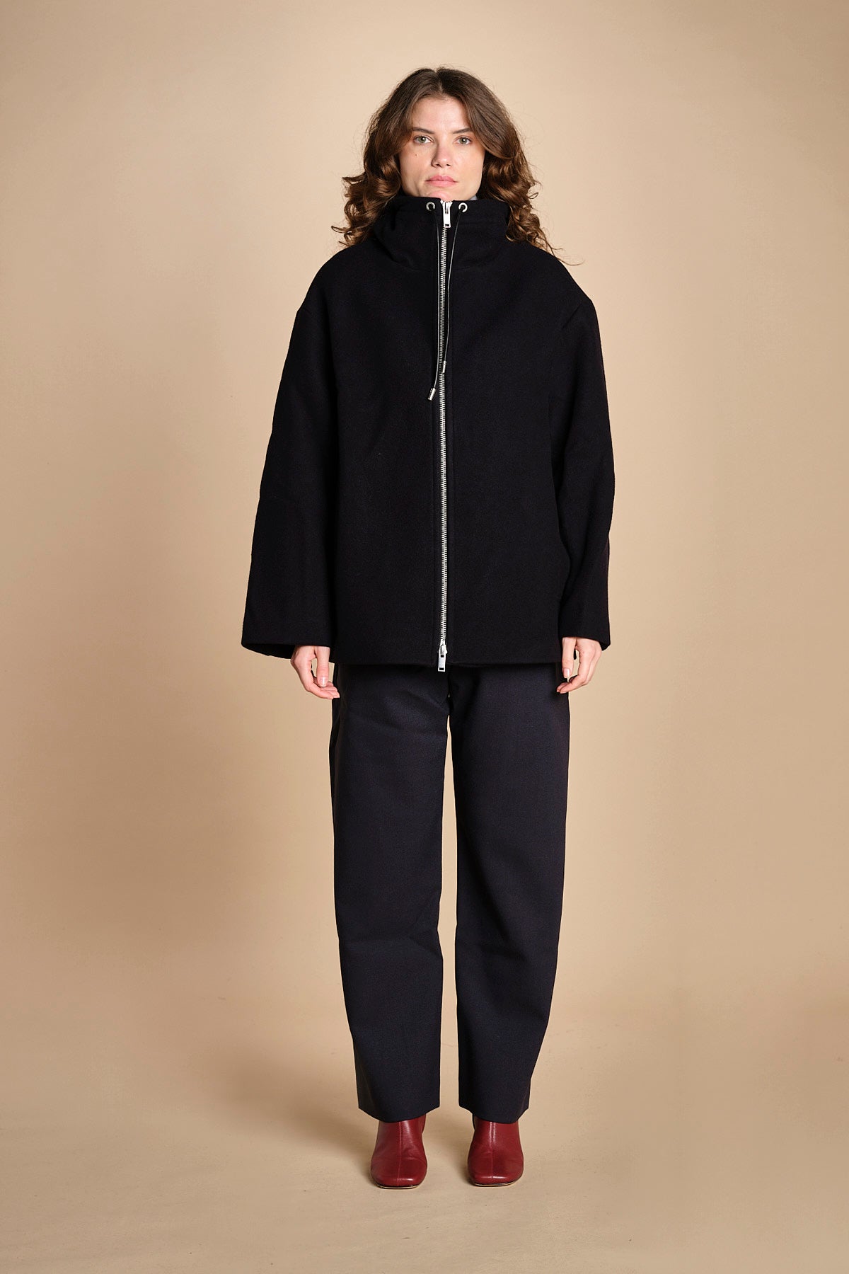 giaccone con zip e cappuccio ETNA 1673 DARK NAVY studio nicholson 