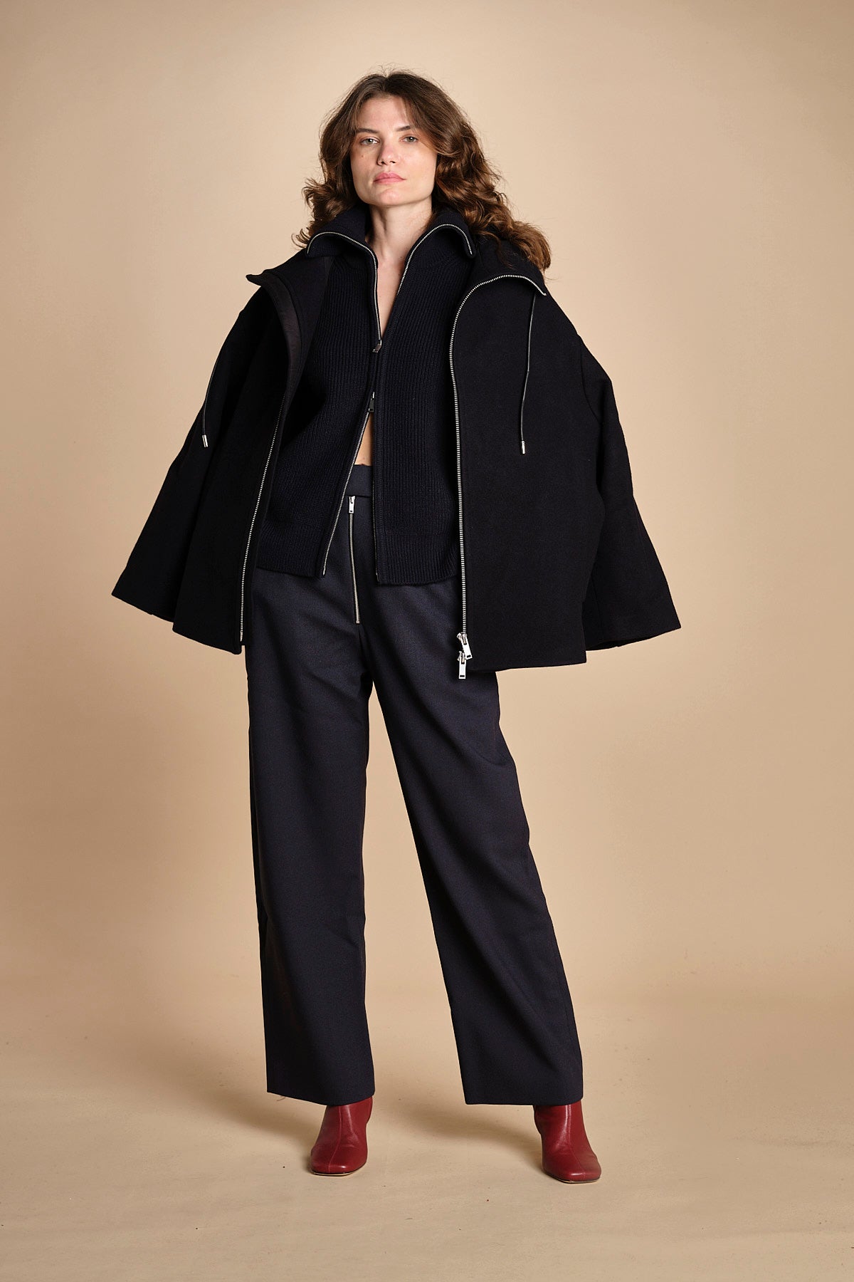 giaccone con zip e cappuccio ETNA 1673 DARK NAVY studio nicholson 