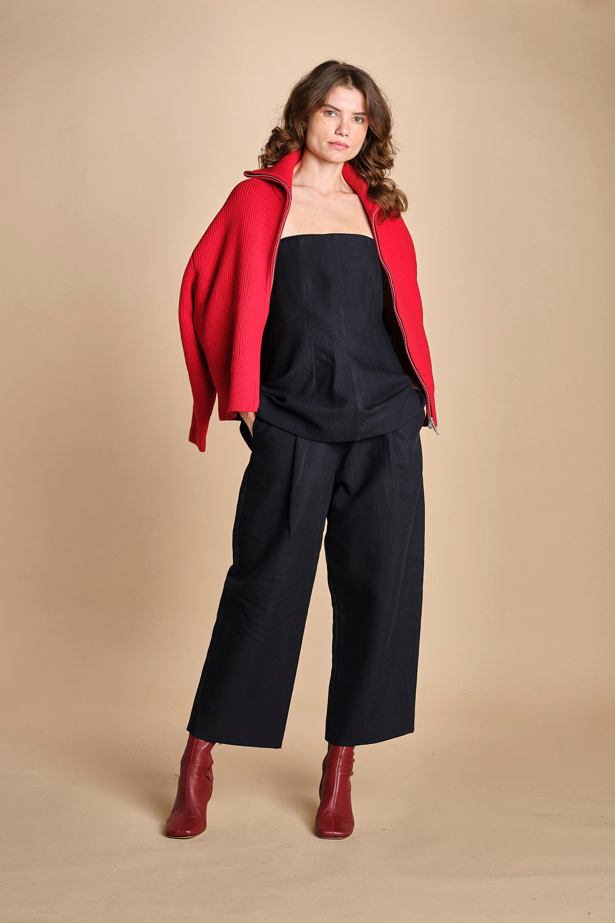 pantalone in cotone double FELLINI SNW DARKEST NAVY studio nicholson 