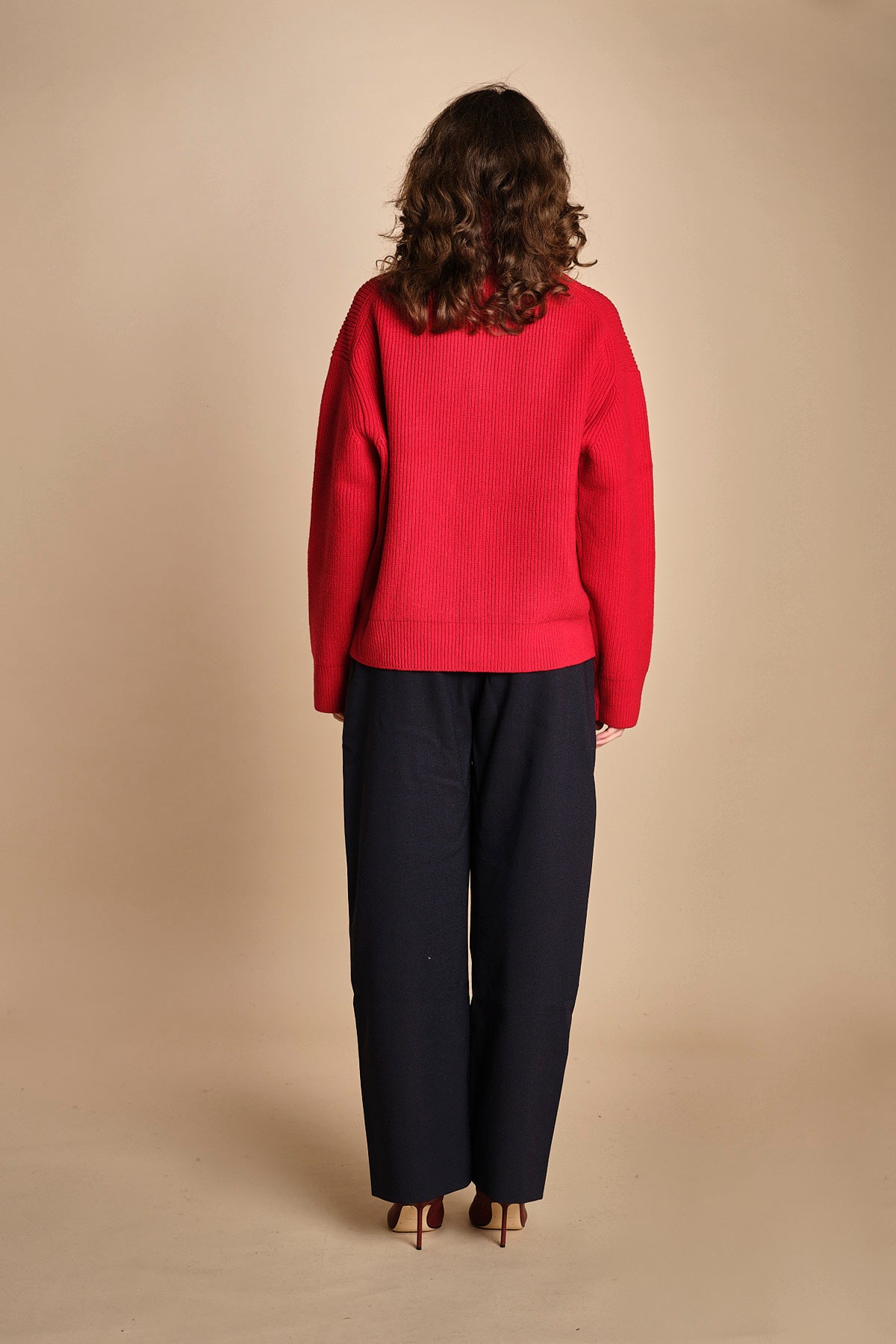 maglia a coste con la zip SANDOS CRIMSON studio nicholson 