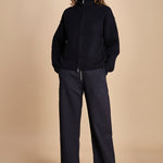 maglia a coste con la zip SANDOS DARKEST NAVY studio nicholson 