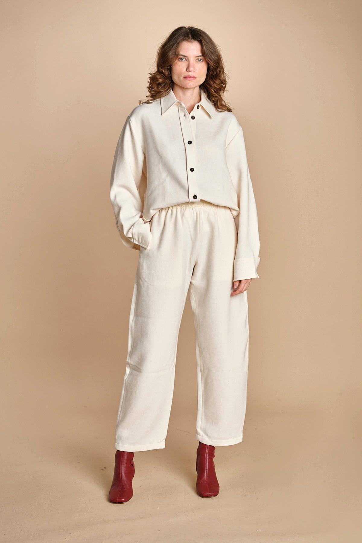 camicia double SANTINI SNW CHALK studio nicholson 