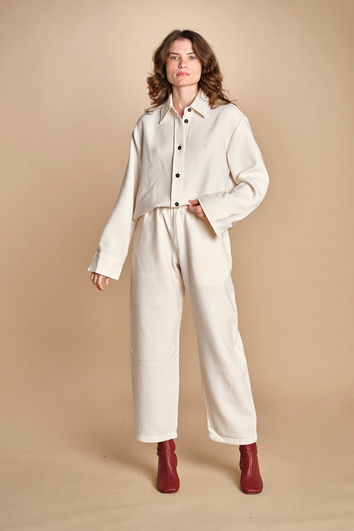 camicia double SANTINI SNW CHALK studio nicholson 