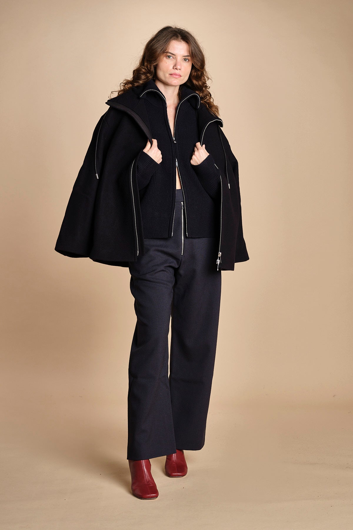 pantalone con zip TROUVI SNW DARKEST NAVY studio nicholson 
