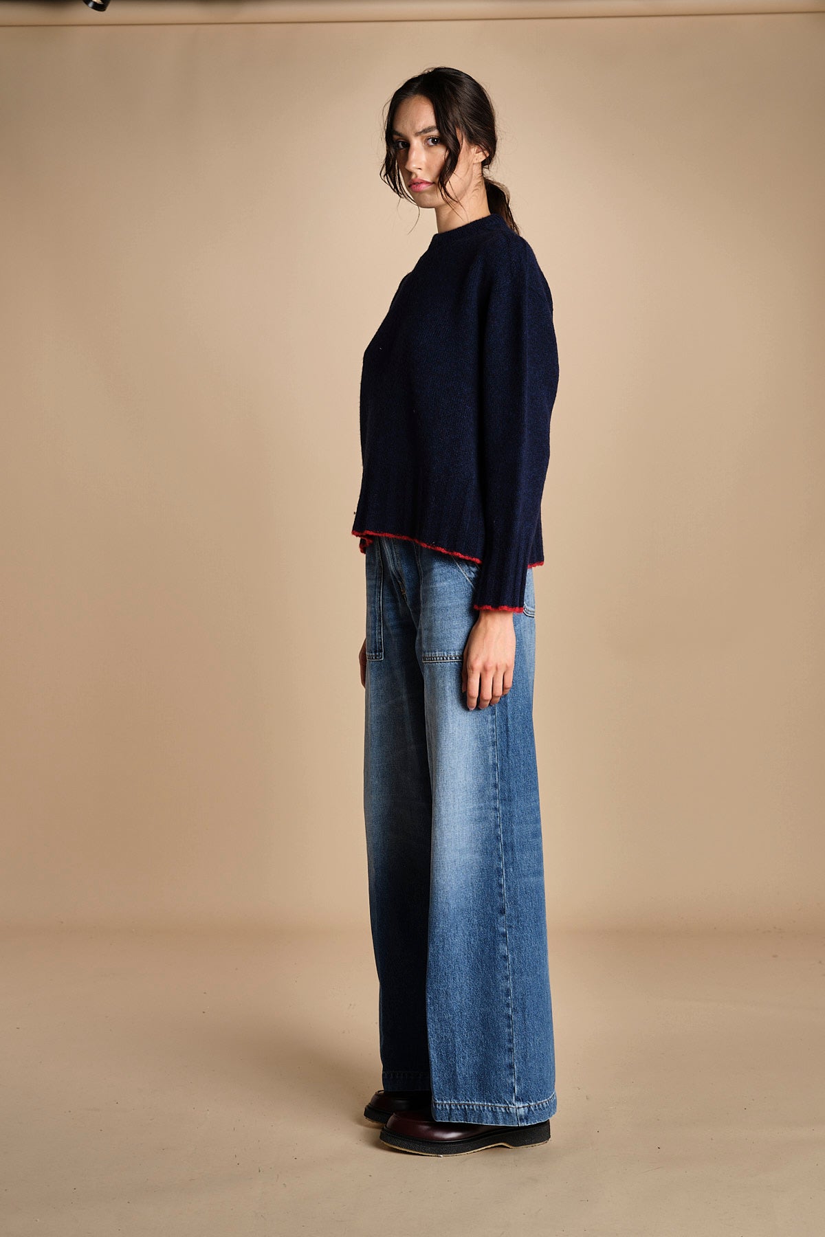 maglia girocollo over CLAUDIA GIROCOLLO BLUNAVY_ROSSO tenne' 