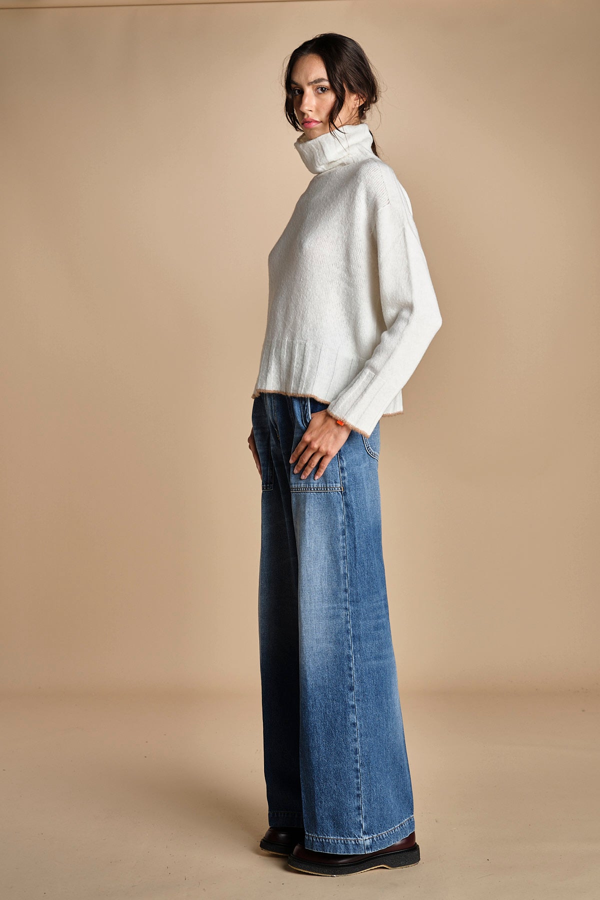 maglia dolcevita over SAMANTHA PANNA CAMMELLO tenne' 