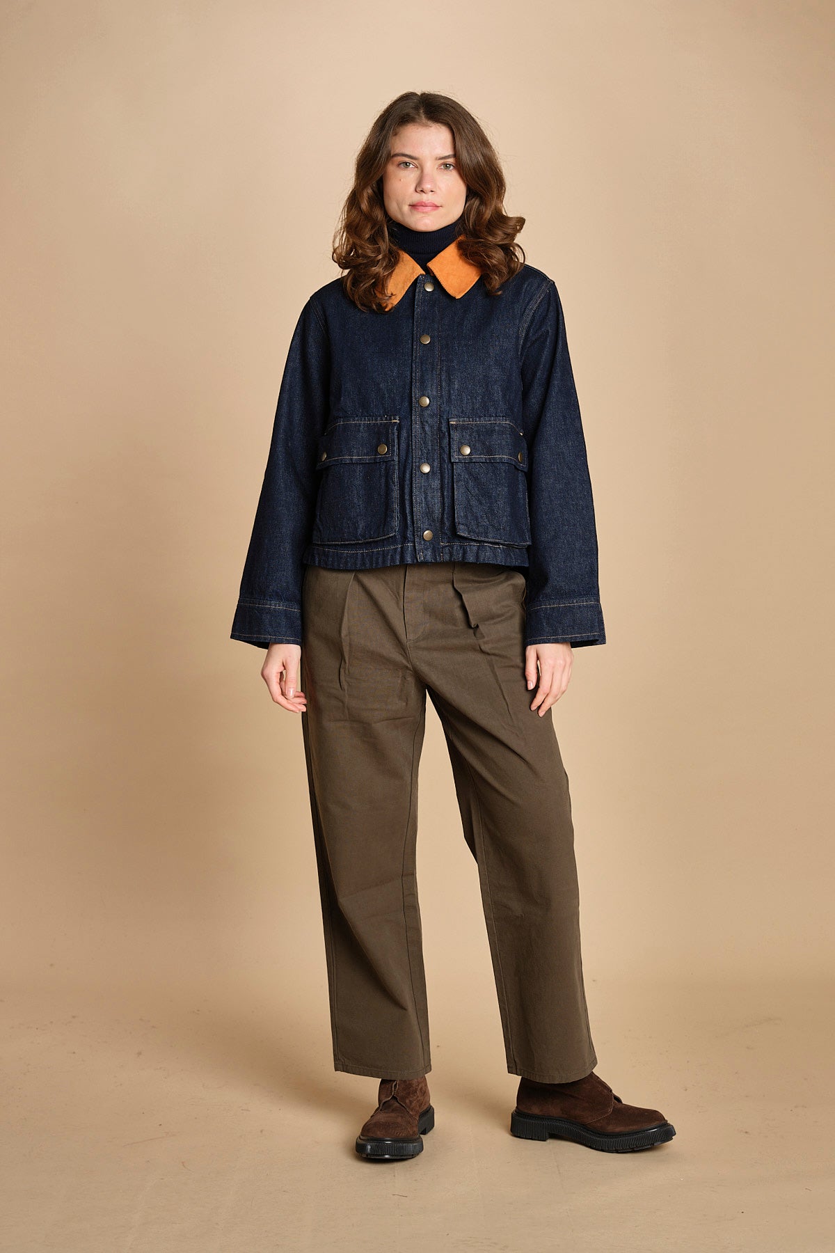 giubbino in denim. J423B912 MIDNIGHT RINSE MIDRI the GREAT 