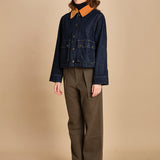 giubbino in denim. J423B912 MIDNIGHT RINSE MIDRI the GREAT 