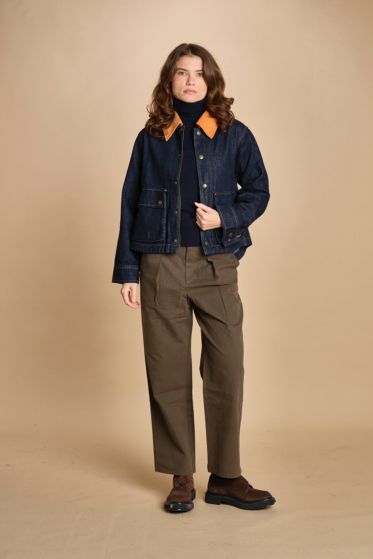 giubbino in denim. J423B912 MIDNIGHT RINSE MIDRI the GREAT 