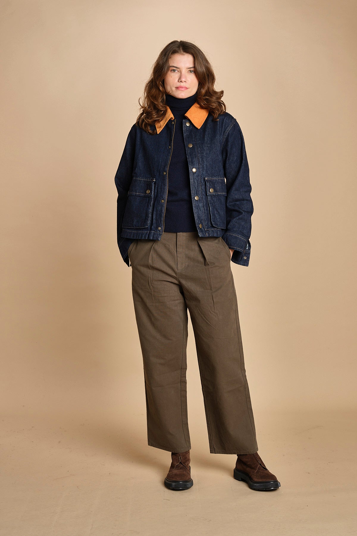 giubbino in denim. J423B912 MIDNIGHT RINSE MIDRI the GREAT 