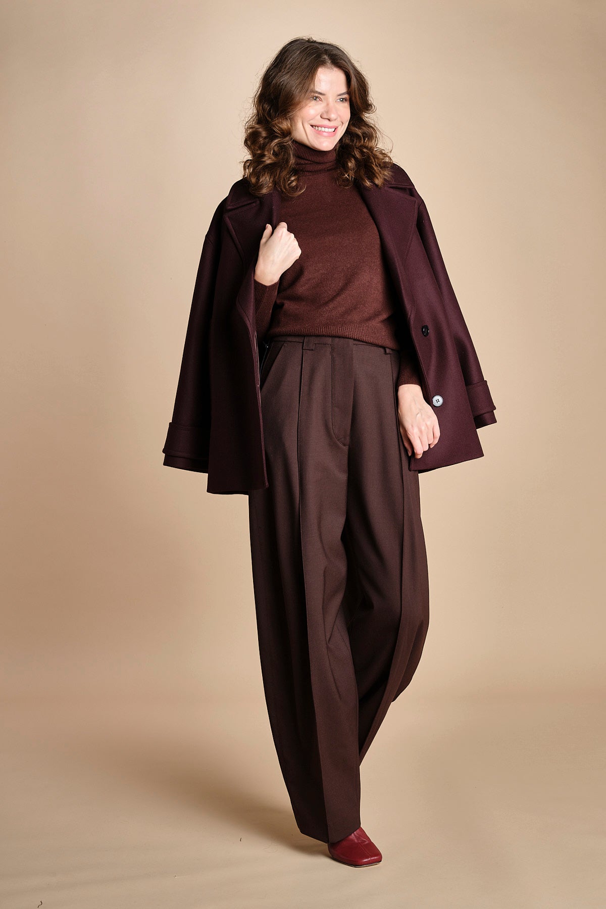 pantalone largo stretto sul fondo CARA TLW03116W0206ABTPB BROWN T0215 the latest 