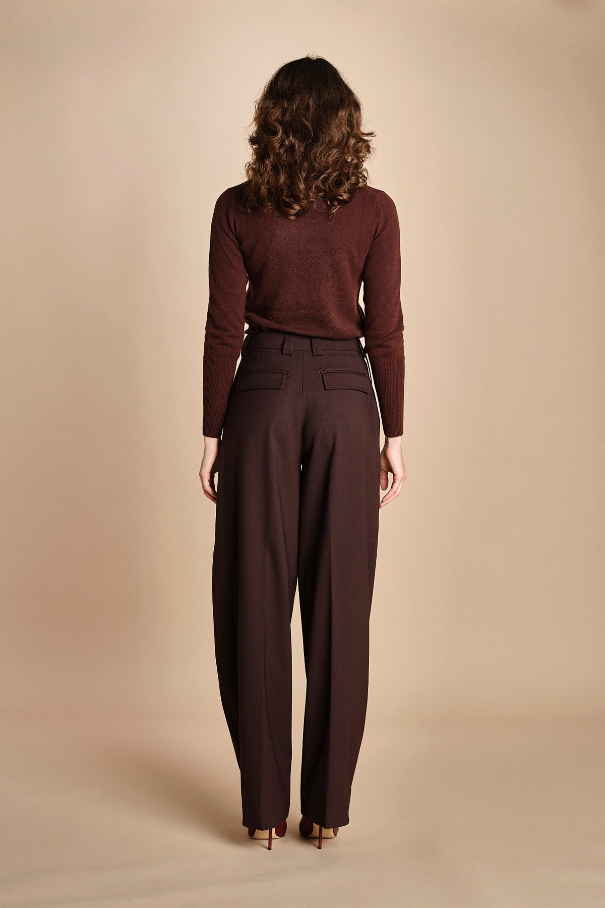 pantalone largo stretto sul fondo CARA TLW03116W0206ABTPB BROWN T0215 the latest 