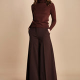 pantalone palazzo ALMA TLWC3101W0206ABTPB BROWN T0215 the latest 