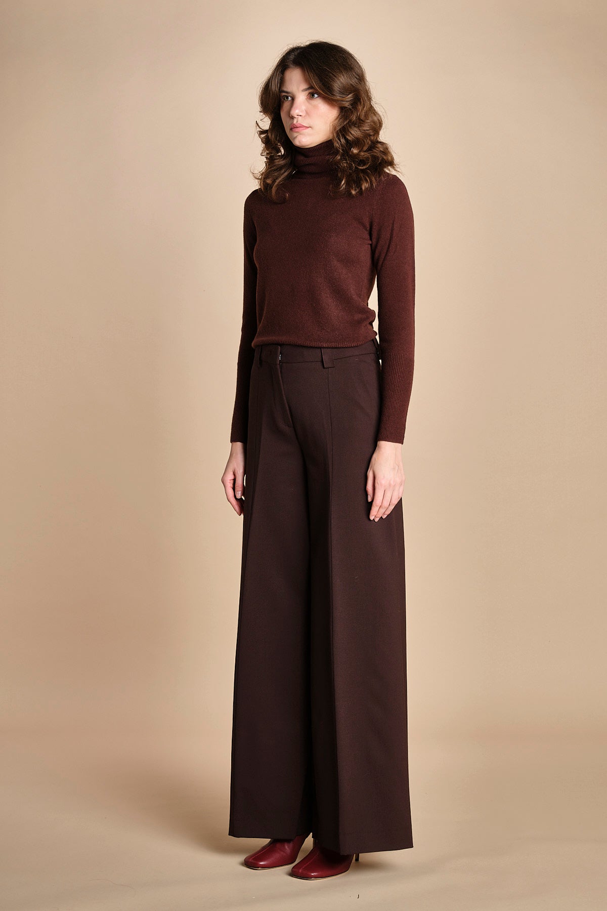 pantalone palazzo ALMA TLWC3101W0206ABTPB BROWN T0215 the latest 